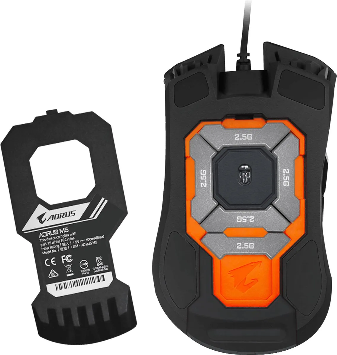 Gigabyte AORUS M5 Gamingmuis - 16.000 DPI - Zwart - afbeelding 3 van 6