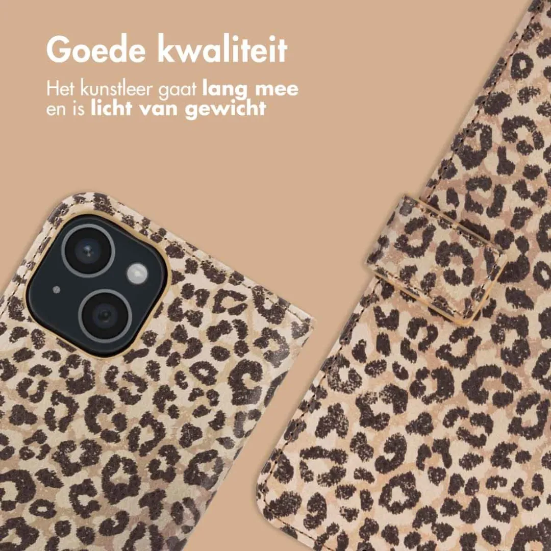 Imoshion iPhone 15 Hoesje - Leopard Mood - 3 Pasjes