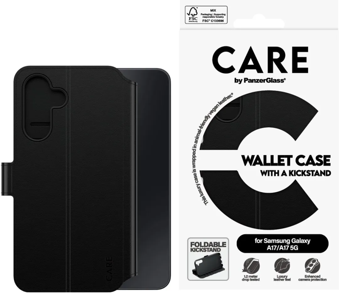 PanzerGlass CARE Wallet Case Samsung Galaxy A17 - Zwart