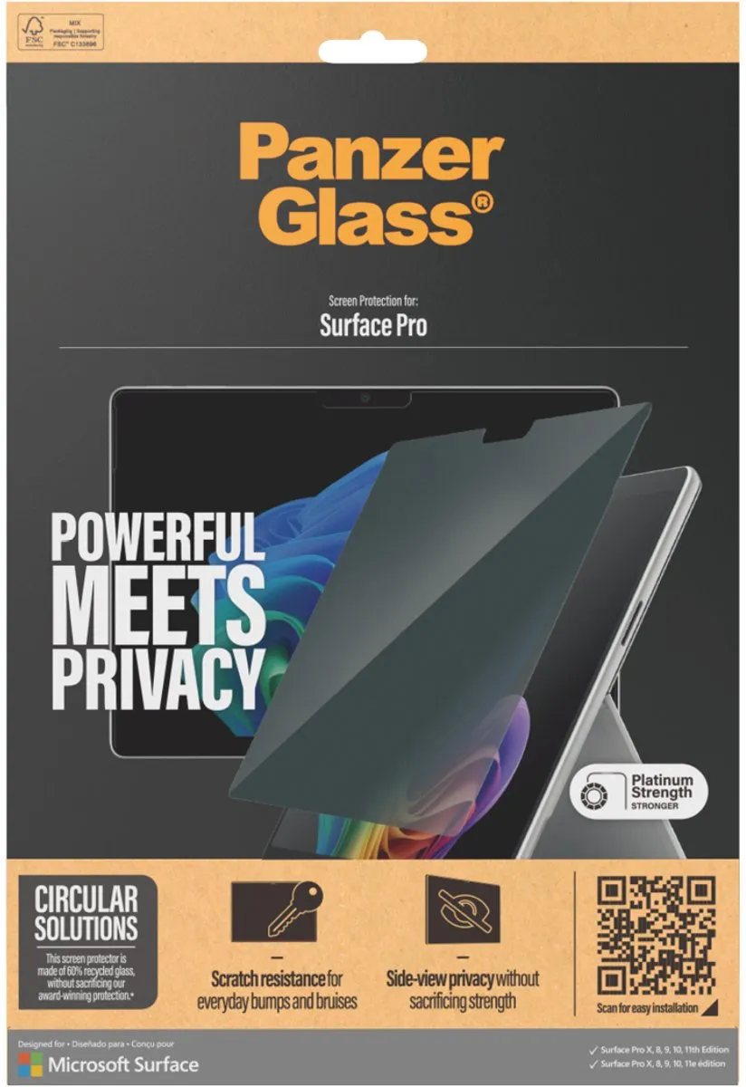 PanzerGlass P6274 Schermbeschermer - Microsoft Surface Pro X/8/9/10/11 - Doorzichtig
