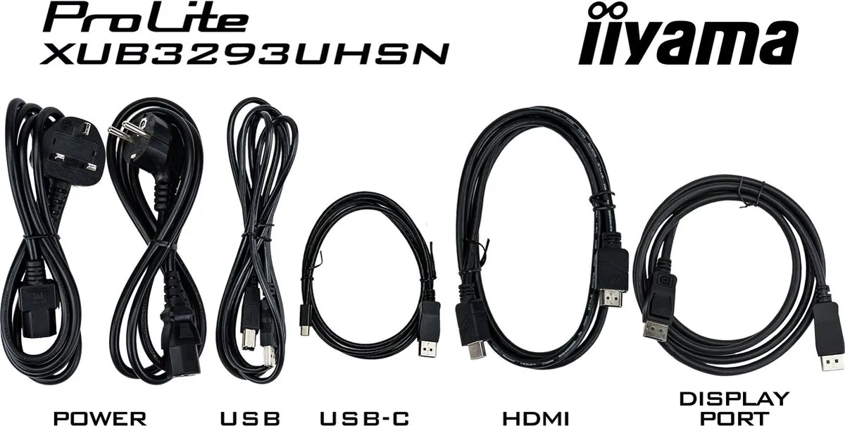 iiyama ProLite XUB3293UHSN-B5 32" 4K IPS Monitor - USB-C Dock