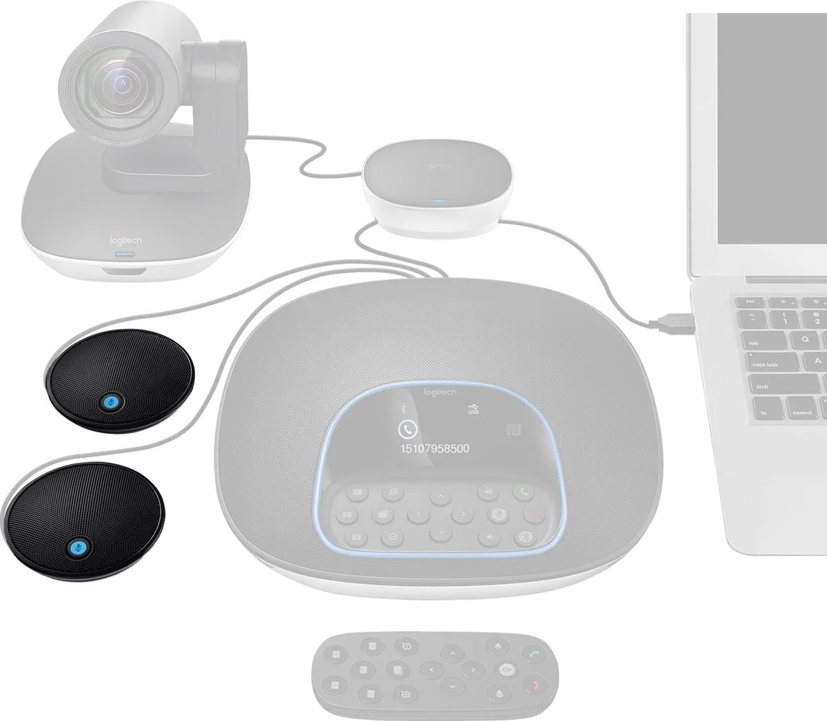 Logitech Group Expansion Microfoons 2x - Zwart
