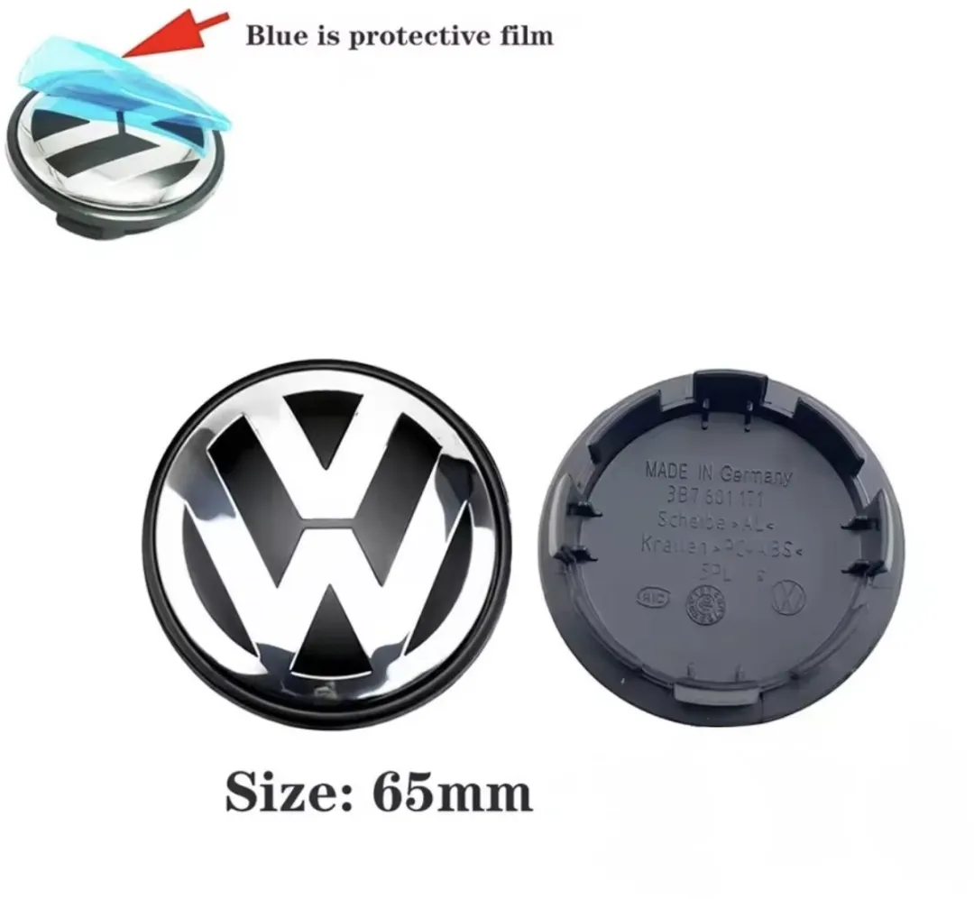 Volkswagen Wieldoppen 65mm - Set van 4 - Zwart