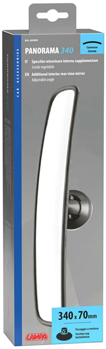 Lampa Panorama 340 Groothoek Spiegel 340x70mm - Zwart - afbeelding 2 van 4