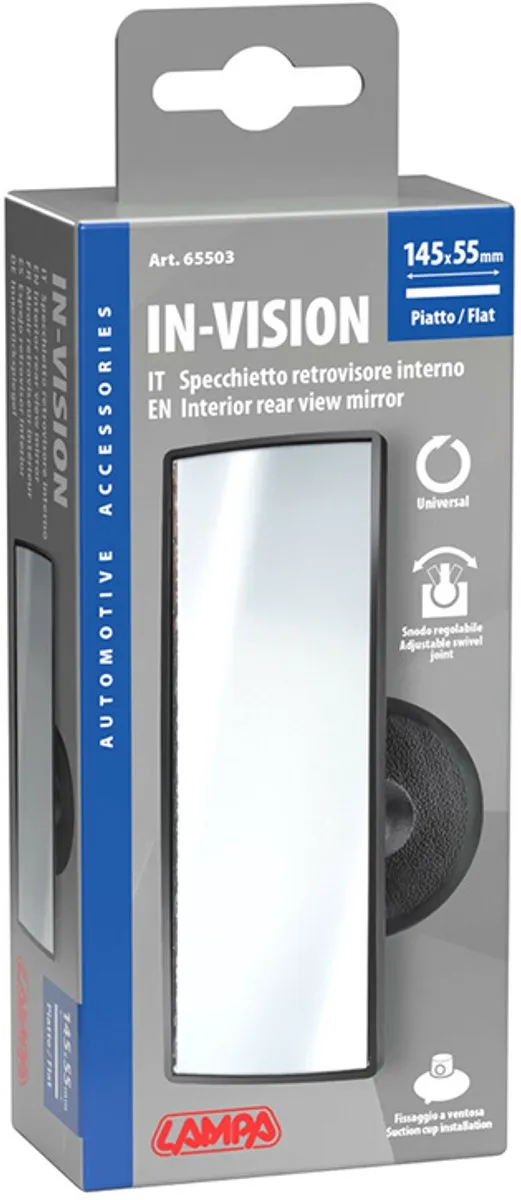Lampa Vlakke Spiegel 145x55mm - Zwart