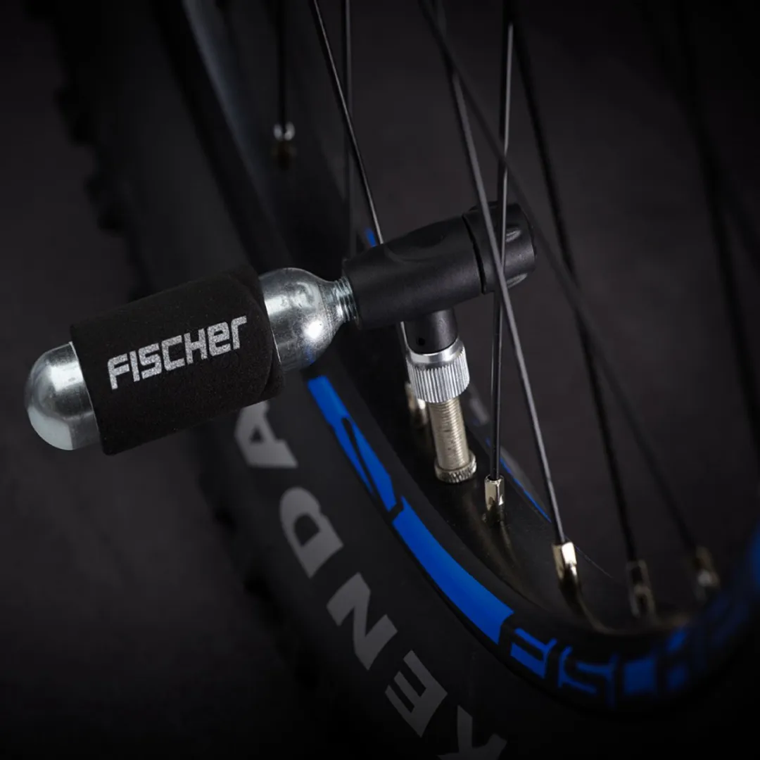 Fischer Fietspomp met CO2-patroon - Geschikt voor Auto/Presta/Dunlop