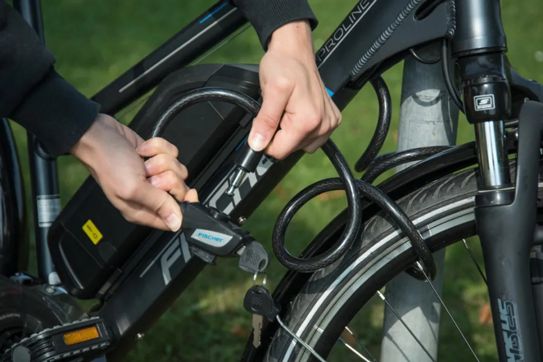 Fischer Fiets-kabelslotverlengkabel 1,80m - Zwart