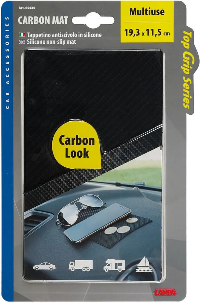 Lampa Carbon Mat Siliconen Anti-Slip Mat 193x115mm - Zwart