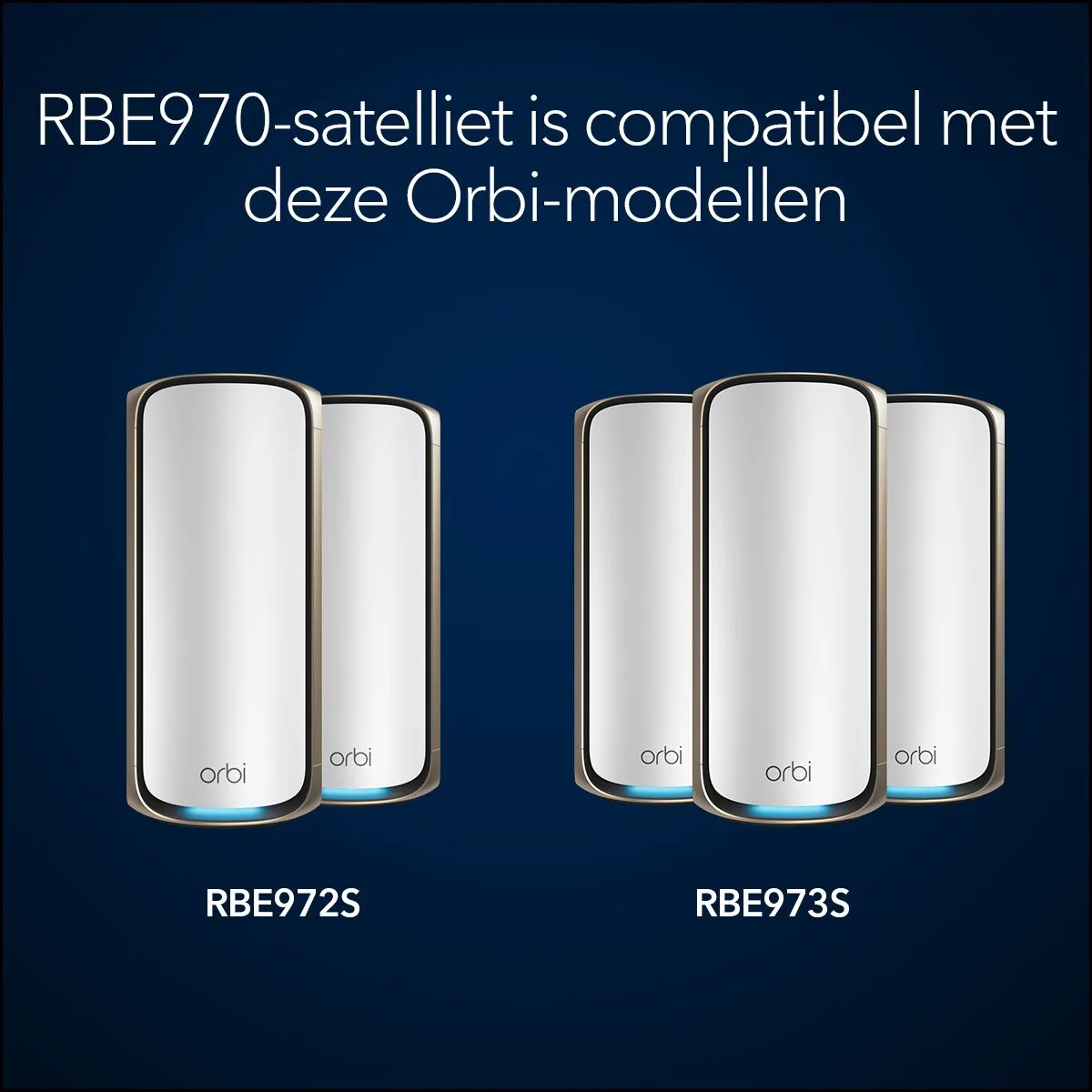 Netgear Orbi RBE970 Mesh WiFi 7 Satelliet - Wit