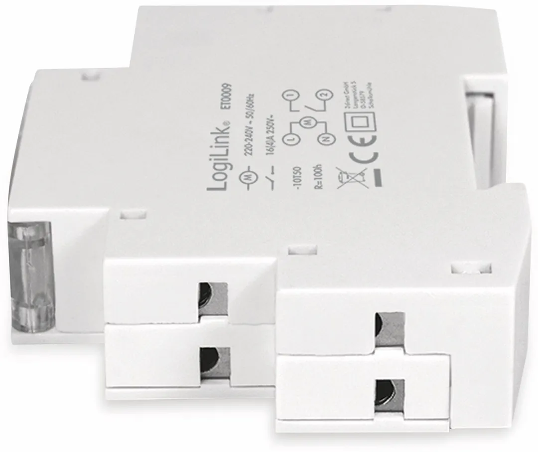 Logilink ET0009 Mechanische Timer DIN-rail - IP20 - Wit