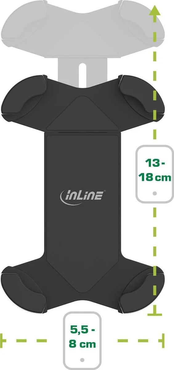 InLine 23156F Smartphonehouder - Universeel 5.5-19.1" - Zwart