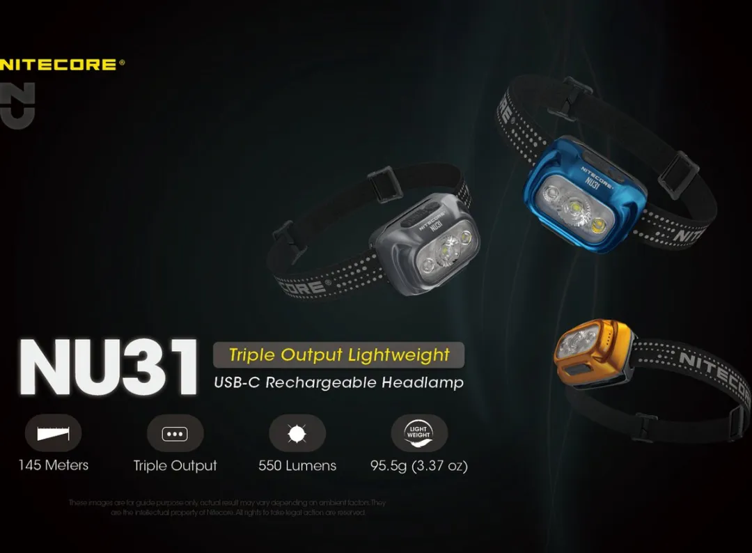 Nitecore NU31 Hoofdlamp - 550 Lumen - Grijs - afbeelding 6 van 6