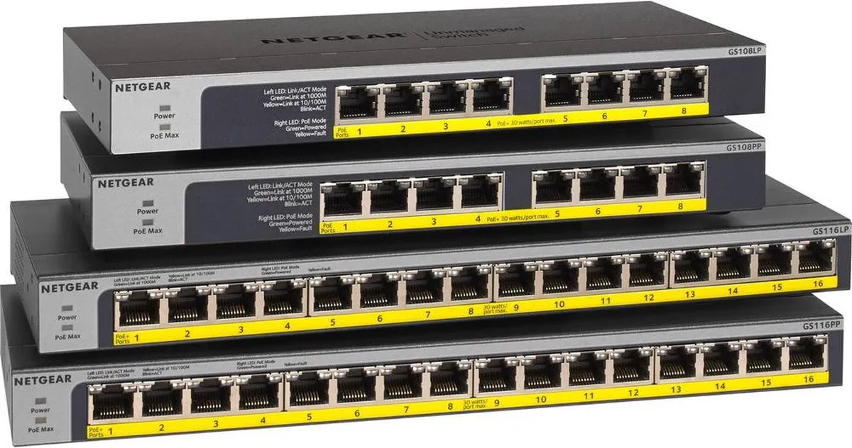 Netgear GS108LP-100EUS Unmanaged PoE Switch - 8 Poorten - afbeelding 6 van 6