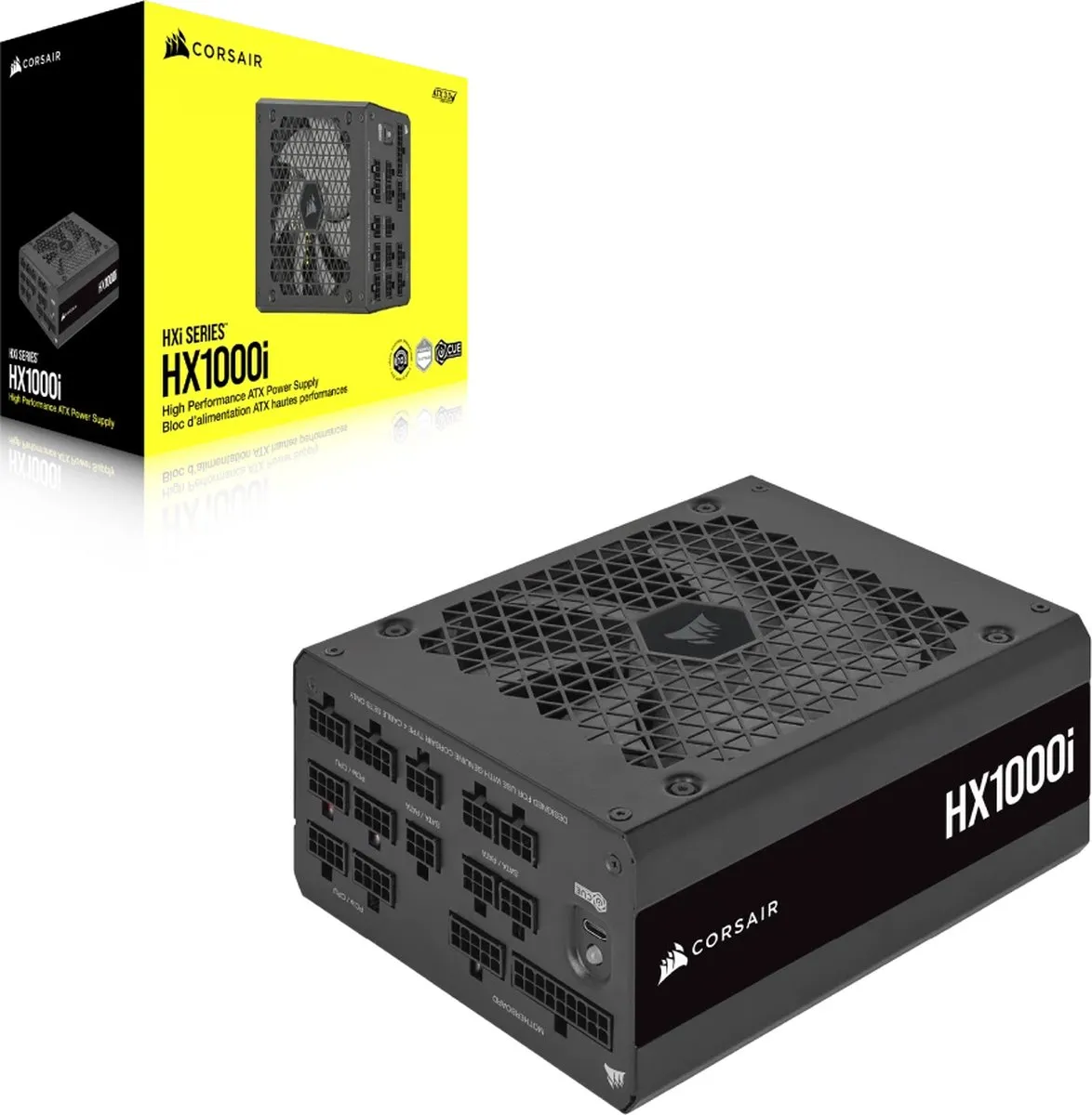 Corsair HX1000i Voeding 1000W - 80 PLUS Platinum/Titanium - Zwart - afbeelding 6 van 6