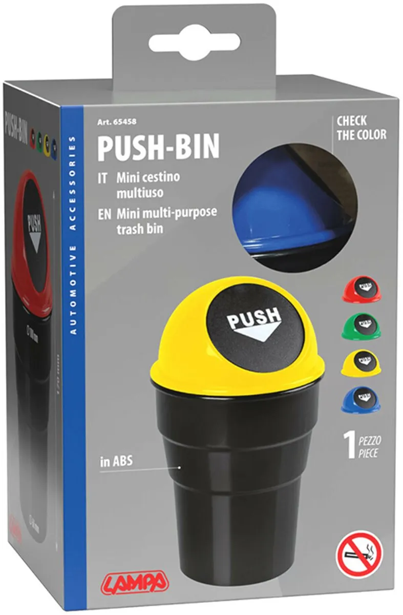 Lampa Push-Bin Mini Auto Afvalbak 100x170mm - Zwart