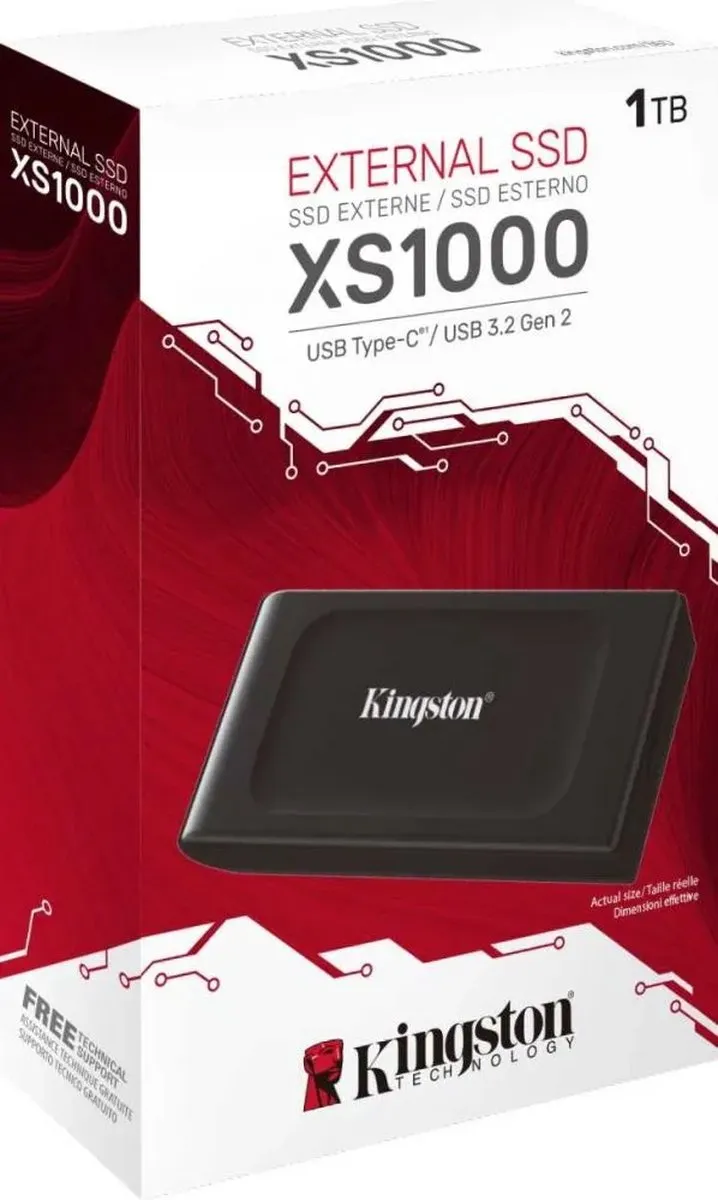 Kingston XS1000 SXS1000/1000G SSD - 1TB - Zwart