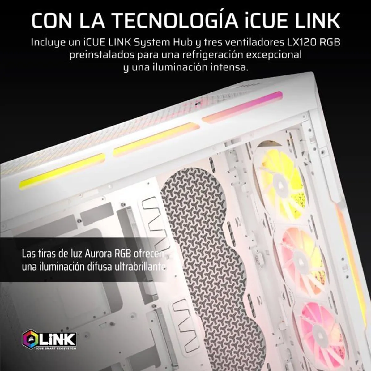 Corsair 5000T LX RGB ATX Behuizing - 3x LX120 RGB - Wit - afbeelding 6 van 6