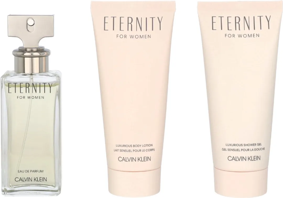 Calvin Klein Eternity For Women Geurset 250ml - Parfum 50ml + Lotion 100ml + Douchegel 100ml