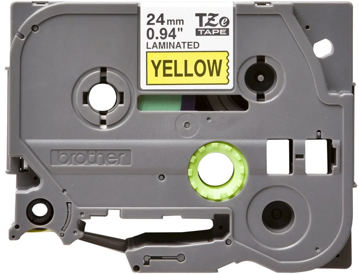 Brother TZE651 Laminated Tape - Zwart/Geel 24mm x 8m