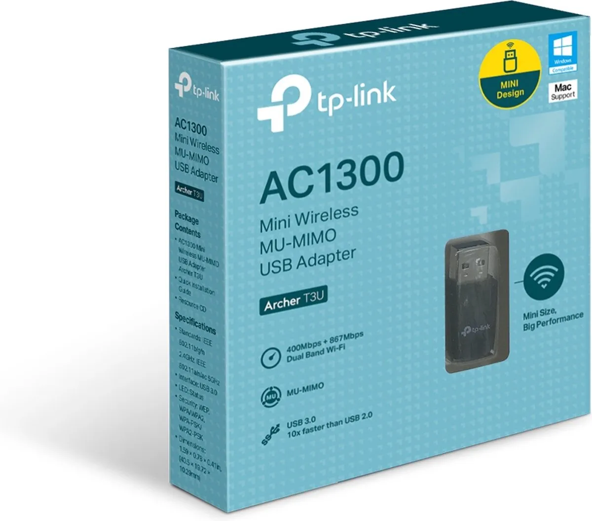 TP-Link Archer T3U WiFi-adapter - USB - Zwart