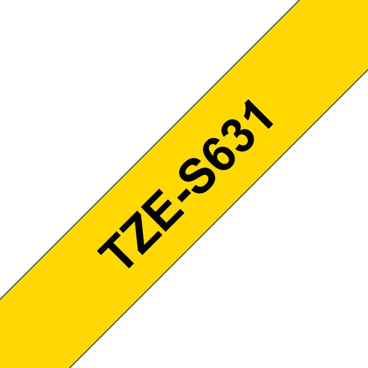 Brother TZES631 Lamineerband 12mm x 8m - Zwart/Geel