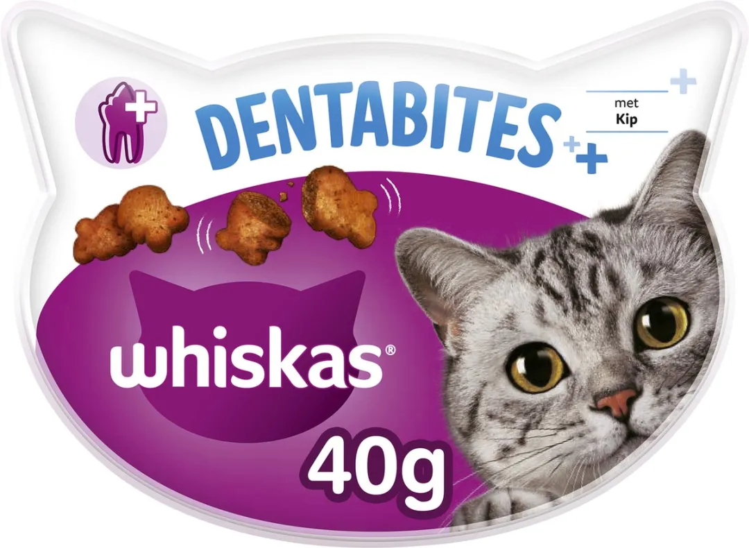 Whiskas Dentabites Kip Kattensnoepjes - 8x40g