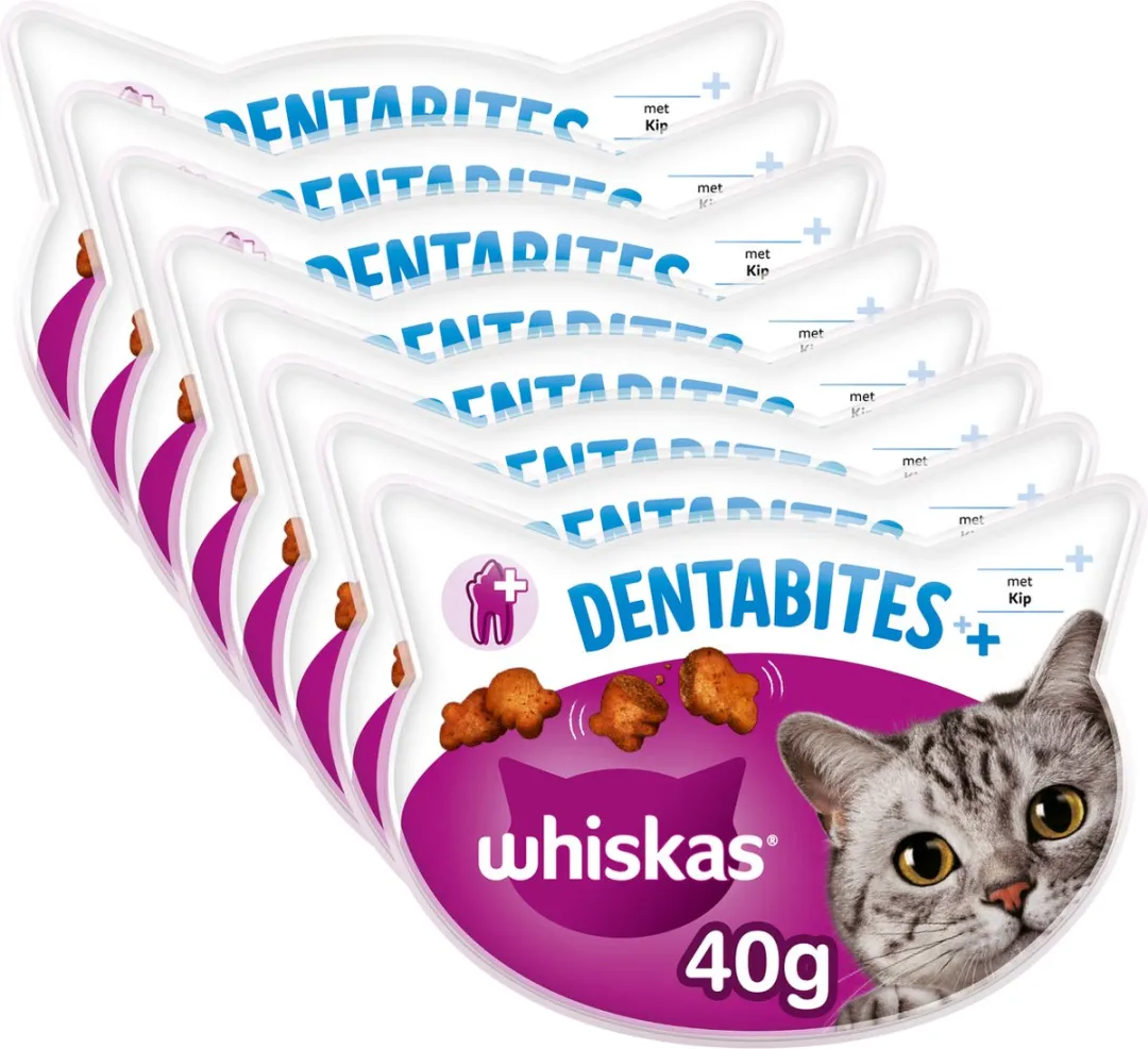 Whiskas Dentabites Kip Kattensnoepjes - 8x40g
