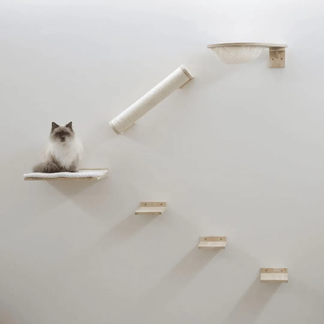 Kerbl Rocky Kattenklimwand - 52x17x37cm - 6 Stuks - Natuurlijk/Wit - afbeelding 2 van 6