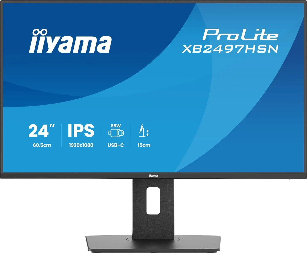 iiyama ProLite XB2497HSN-B1 Monitor 24" Full HD IPS - USB-C Dock
