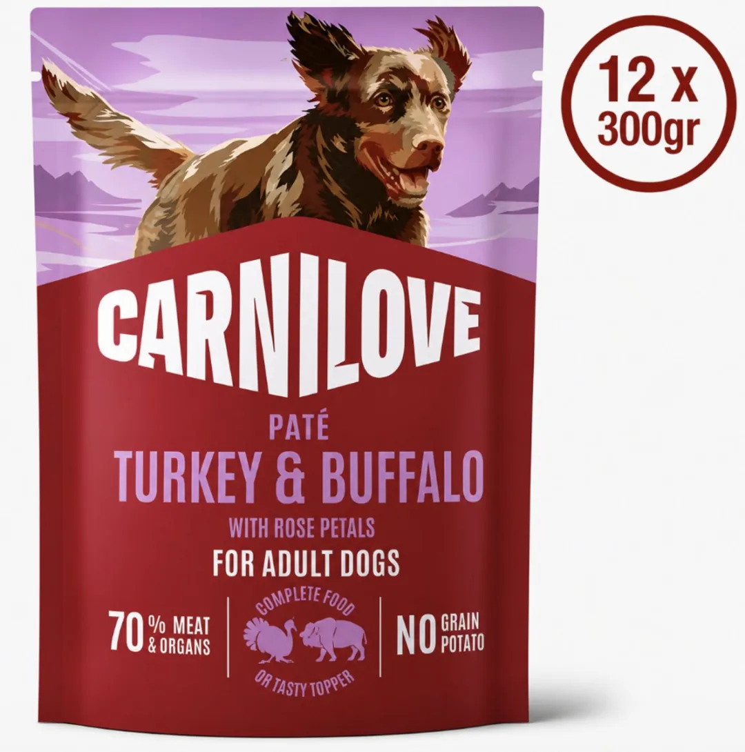 Carnilove Dog Pouch Paté Kalkoen & Buffel met Rozenblaadjes