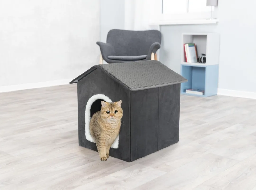 Trixie Huisdierengrot Livia Dierenmand - 38x41x44cm - Grijs/Wit - afbeelding 6 van 6