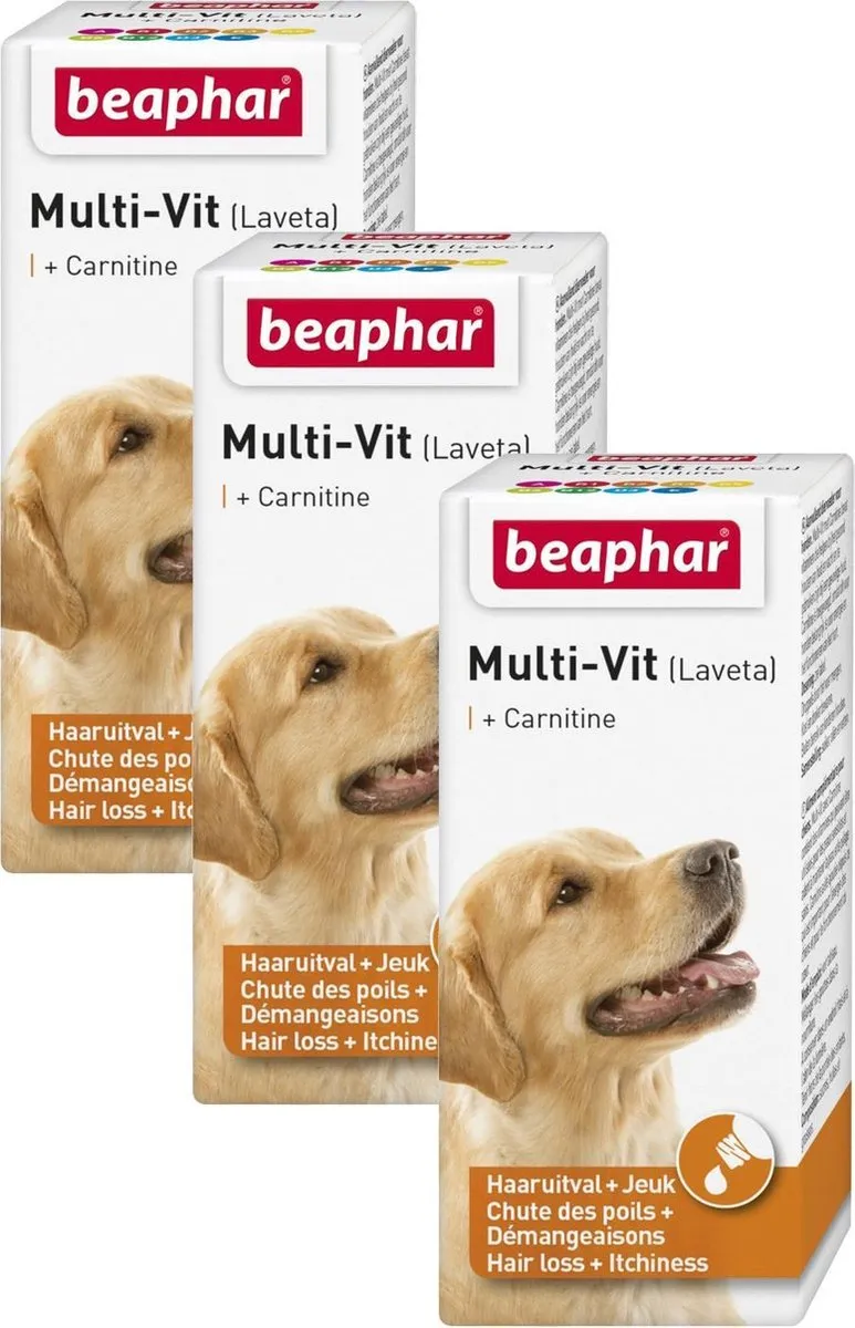 Beaphar Lavita Multi-Vit Hond Huid & Vacht - 3x20ml