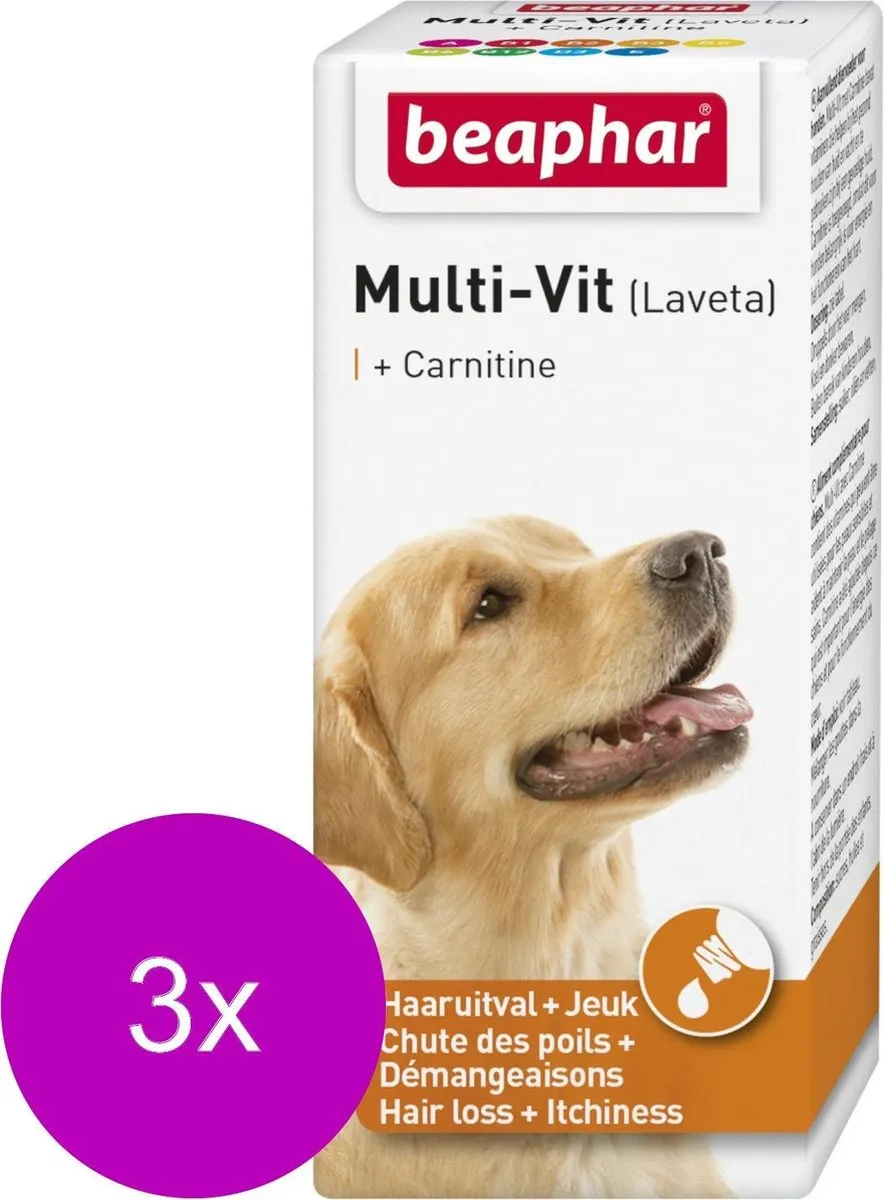 Beaphar Lavita Multi-Vit Hond Huid & Vacht - 3x20ml