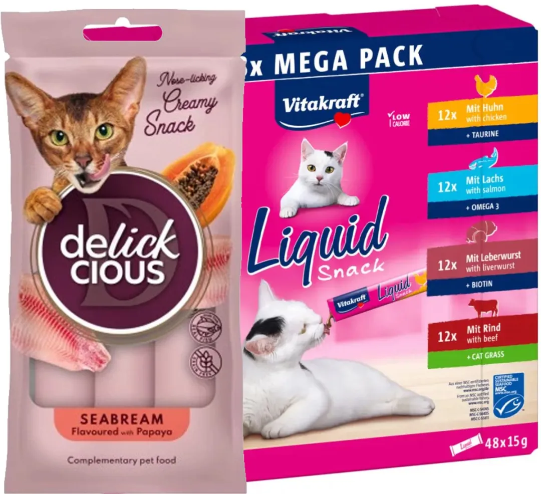 Vitakraft Liquid Snack Big Pack 48 Stuks - inclusief Cat Yums 40g - afbeelding 2 van 2