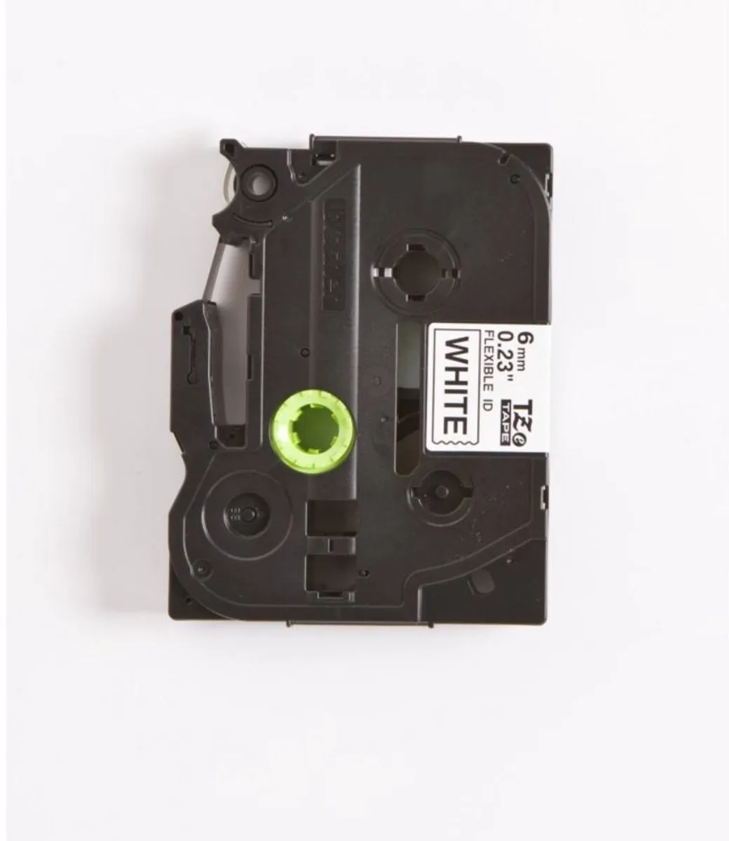 Brother TZEFX211 Etikettenband 6mm - 8m - Zwart op wit