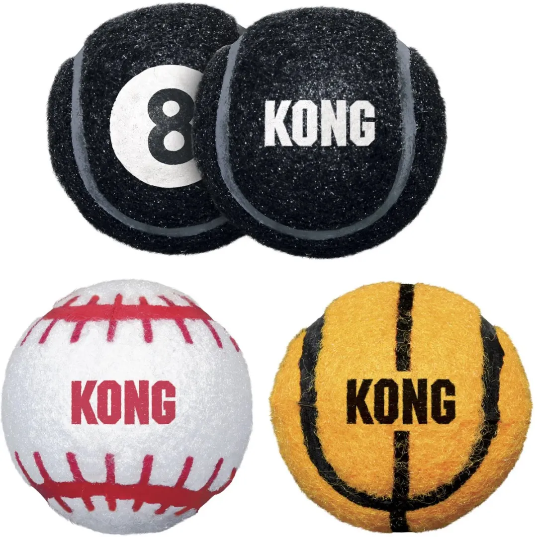 KONG Sportballen M - 3 Stuks Meerkleurig