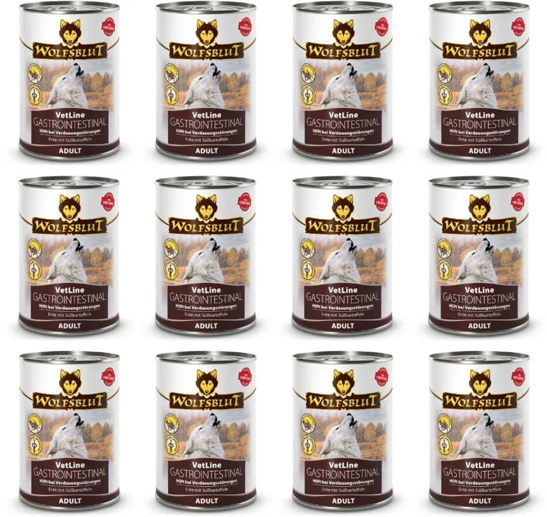 Wolfsblut VetLine Natvoer Honden Gastro-intestinaal Eend 12 Stuks