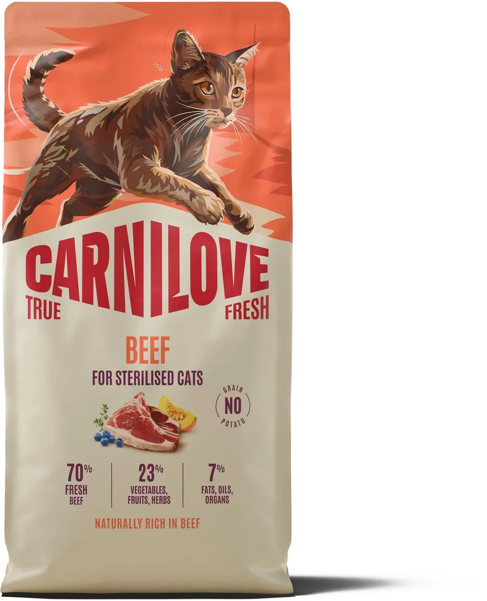 Carnilove True Fresh Kattenvoer Rund 6kg