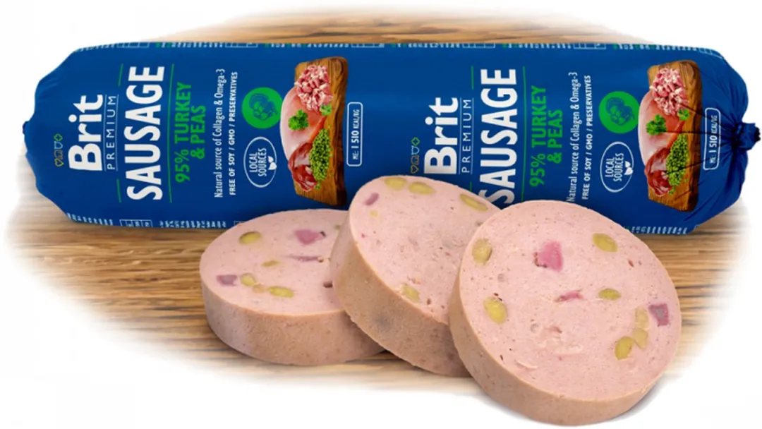 Brit Sausage Turkey & Peas 800g