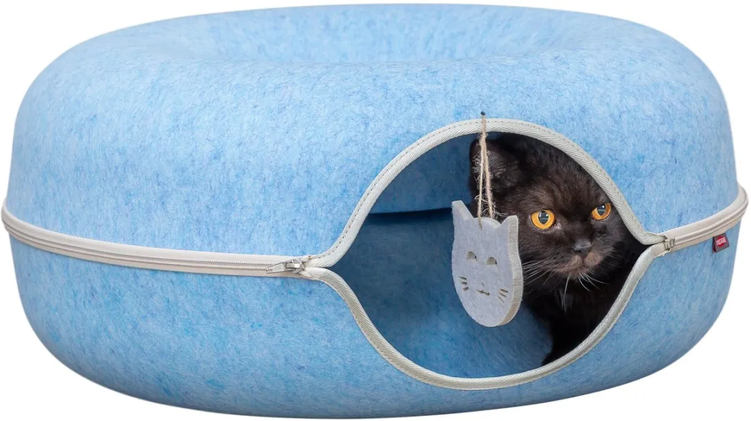 Trixie Speeldonut Vilt - Blauw 60x60cm