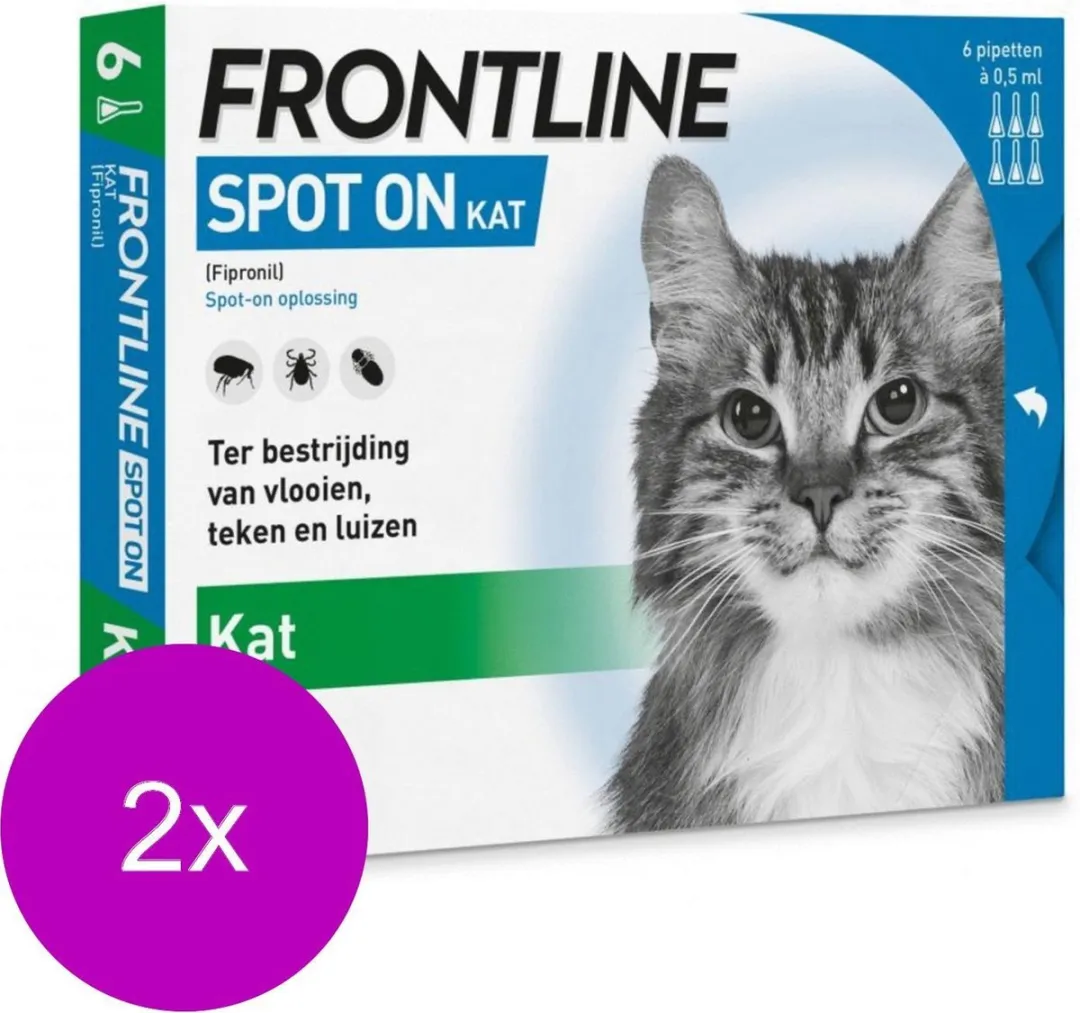 Frontline Spot On Kat Anti-vlooienmiddel 2x6 Pipetten