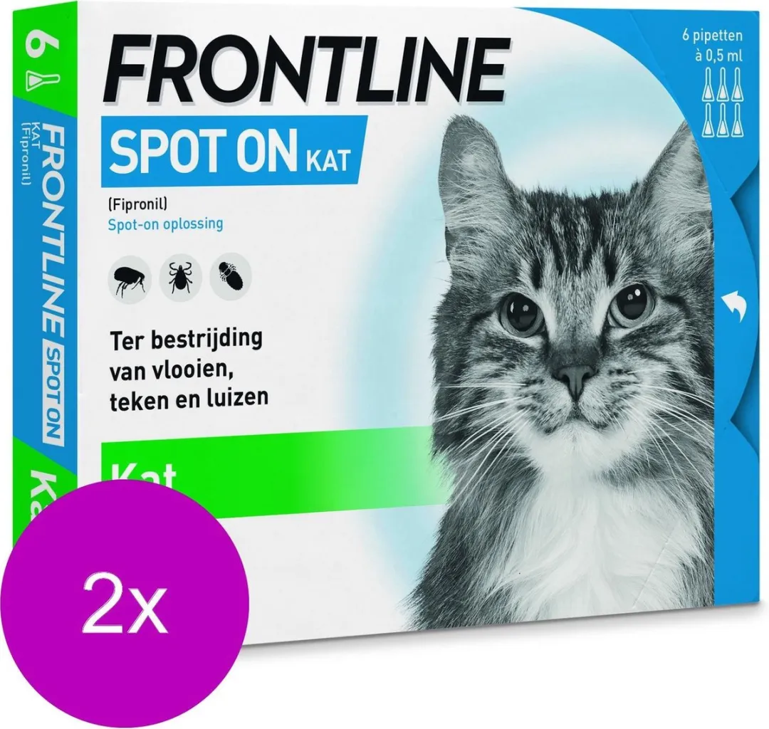Frontline Spot On Kat Anti-vlooienmiddel 2x6 Pipetten