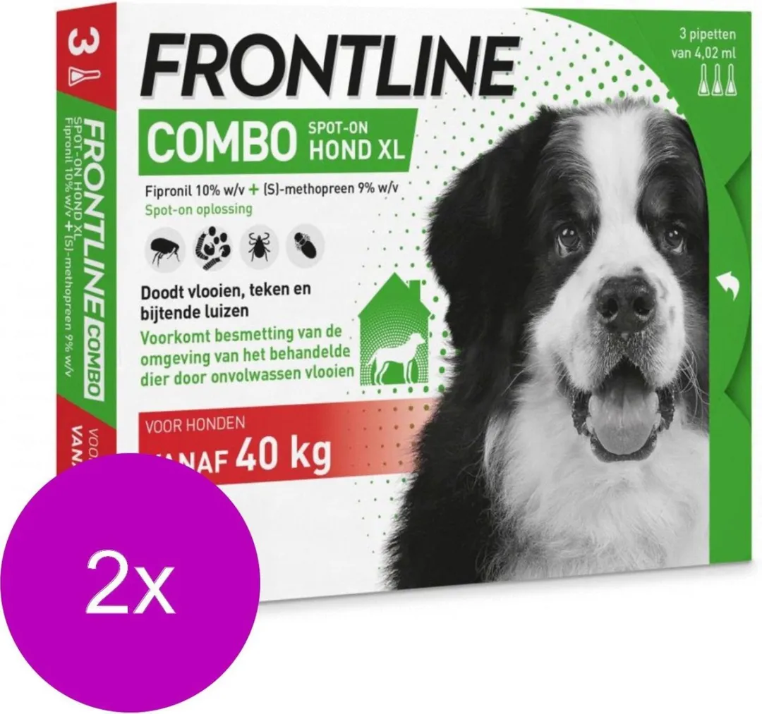 Frontline Combo Spot On 4 XL Anti Vlooien/Teken - 2x6 Stuks