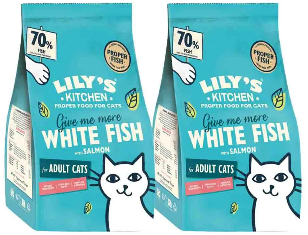 Lily's Kitchen Kattenvoer Droog Adult Witvis & Zalm - 2x2kg