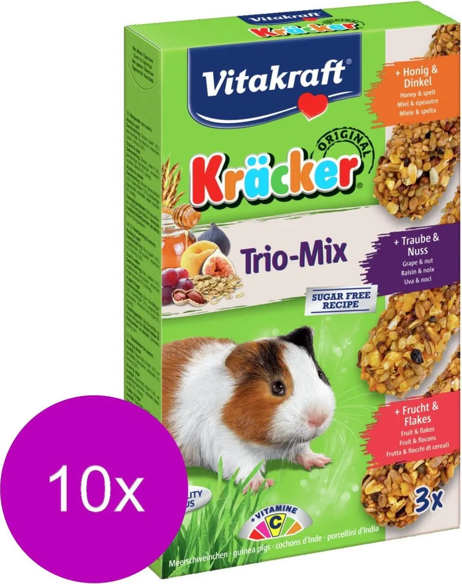 Vitakraft Cavia Kracker 3-in-1 - 10 Stuks - afbeelding 2 van 2
