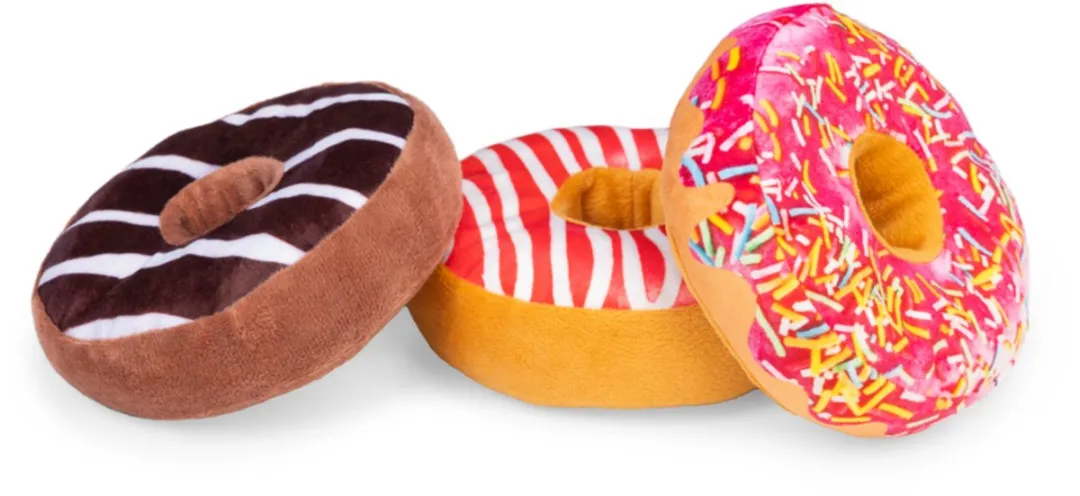 Beeztees Donut Dripz Pluche Hondenspeelgoed - Assorti - 14 Stuks