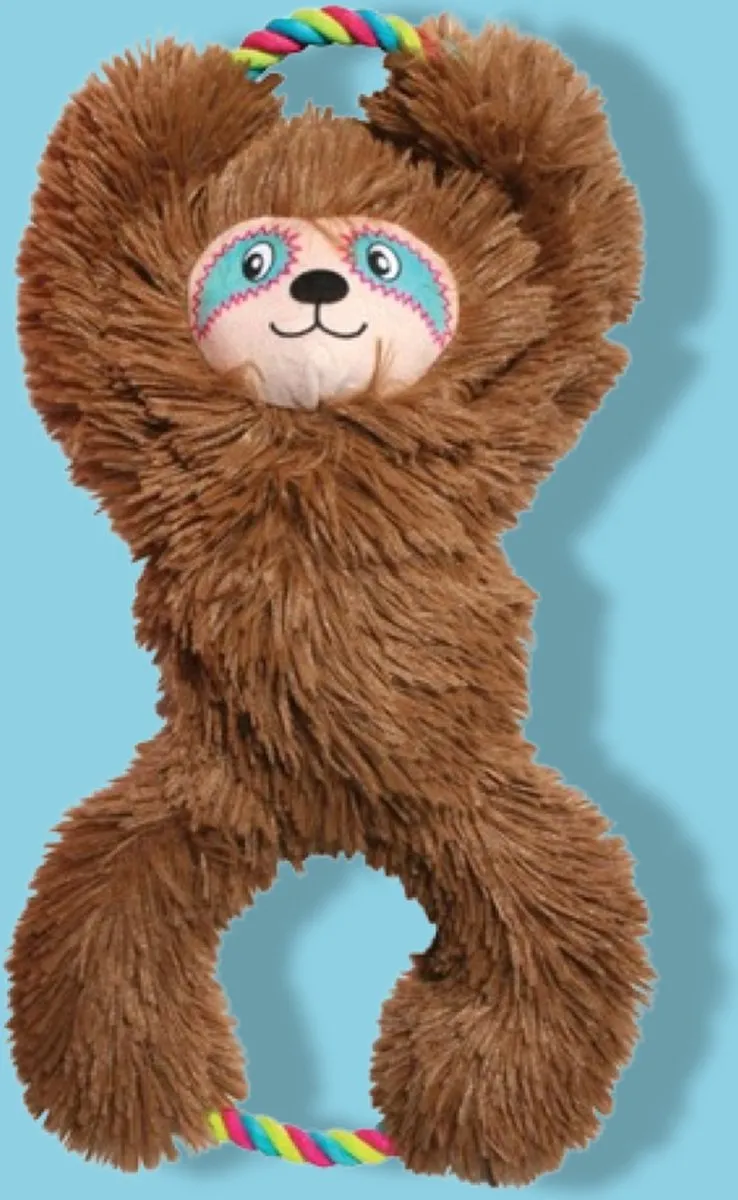 KONG Tuggz Luiaard Trekknuffel 42cm - Bruin