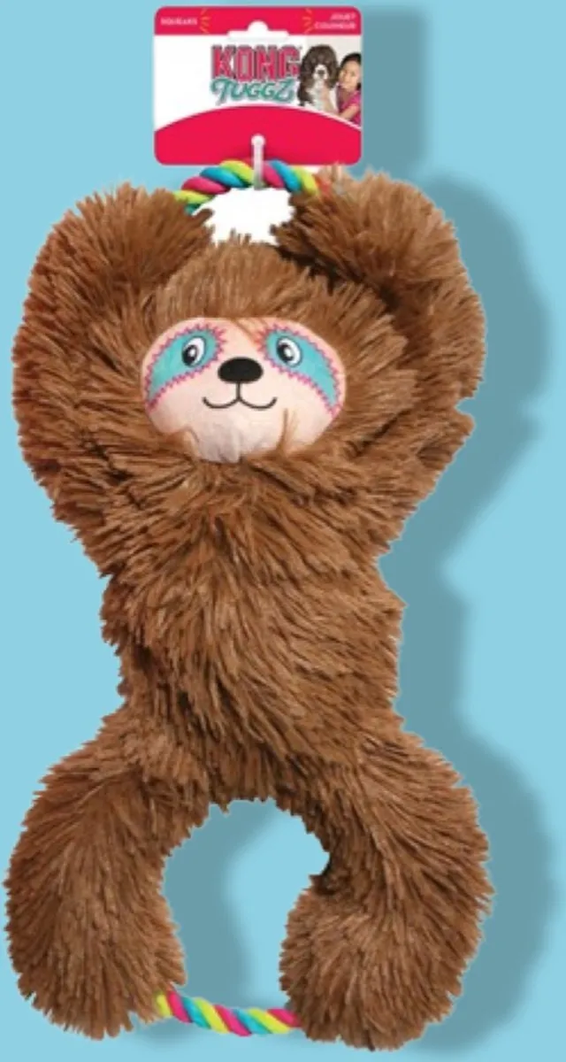 KONG Tuggz Luiaard Trekknuffel 42cm - Bruin