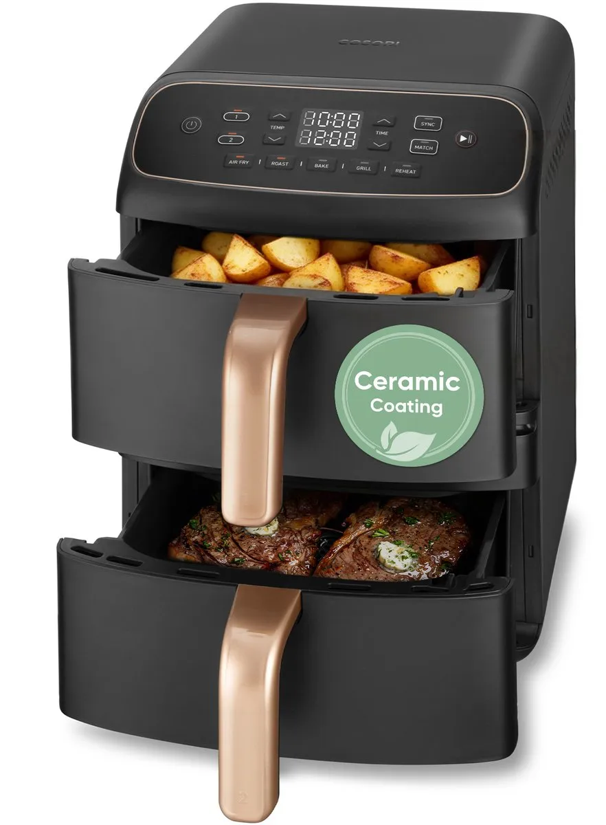 Cosori Turbo Tower Compact 8.6L Airfryer - 2630W - Zwart/Goud