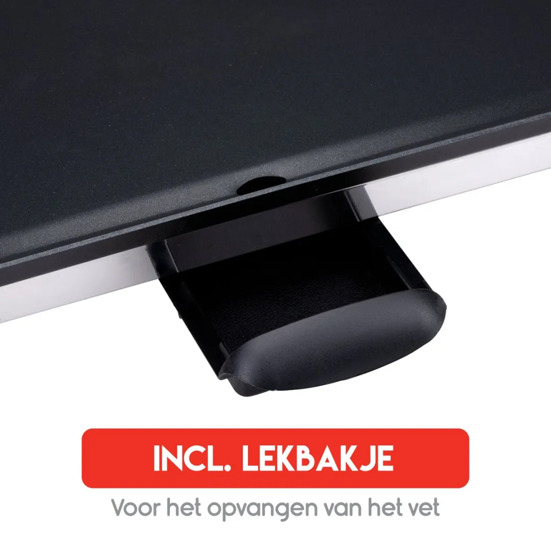 Alpina Teppanyaki Grillplaat 2000W 48x28cm - Zwart